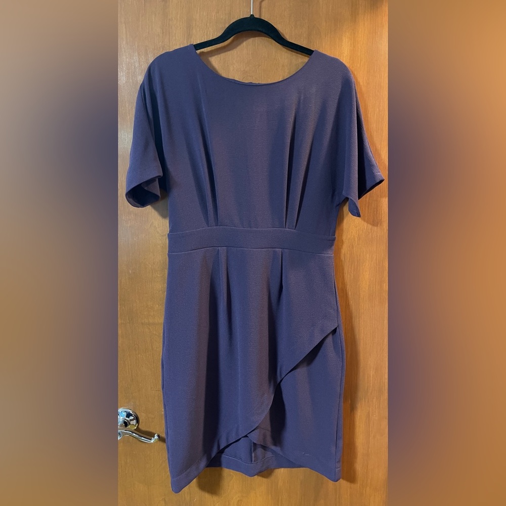 Bobeau Tulip-hem Faux-wrap Dress - size M